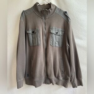 Marc Ecko Men's Gray Zip-Up Jacket Size: 2 XL